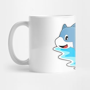 Dolphin at Swimming with Letter Mug